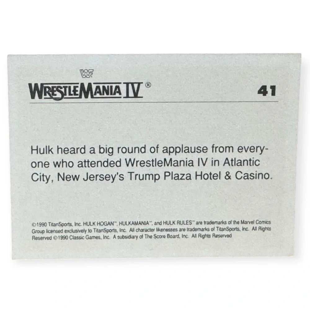 Classic 1990 WWF WrestleMania Applause Trading‎ Card